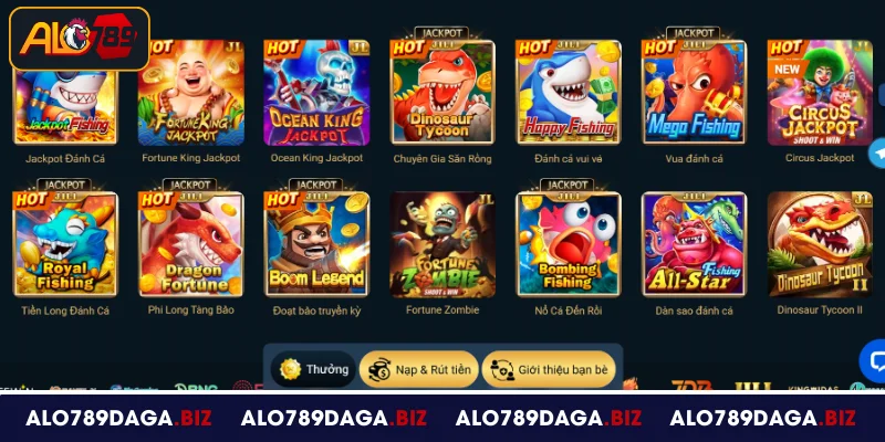 Bộ sưu tập game bắn cá ALO789 đặc sắc