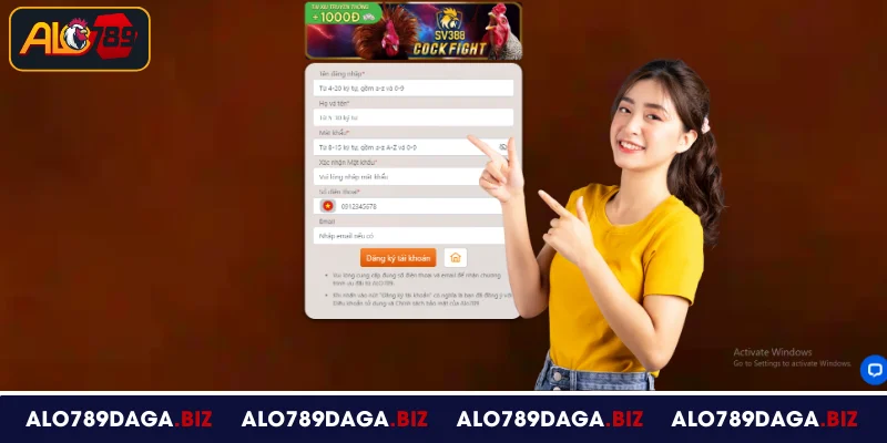 Đăng ký ALO789 nhanh gọn