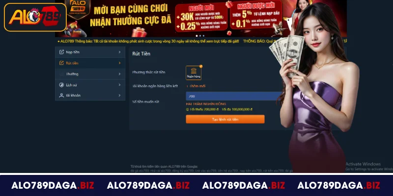 Hướng dẫn rút tiền ALO789 chi tiết từ A đến Z