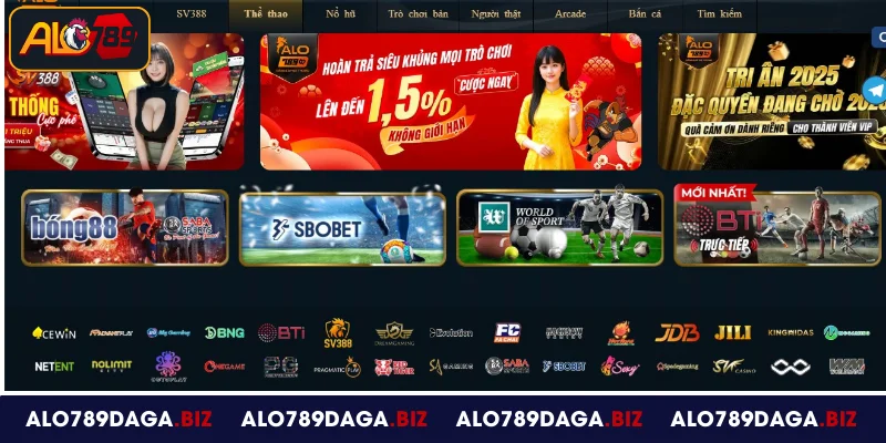 Một số sảnh chơi Thể Thao ALO789